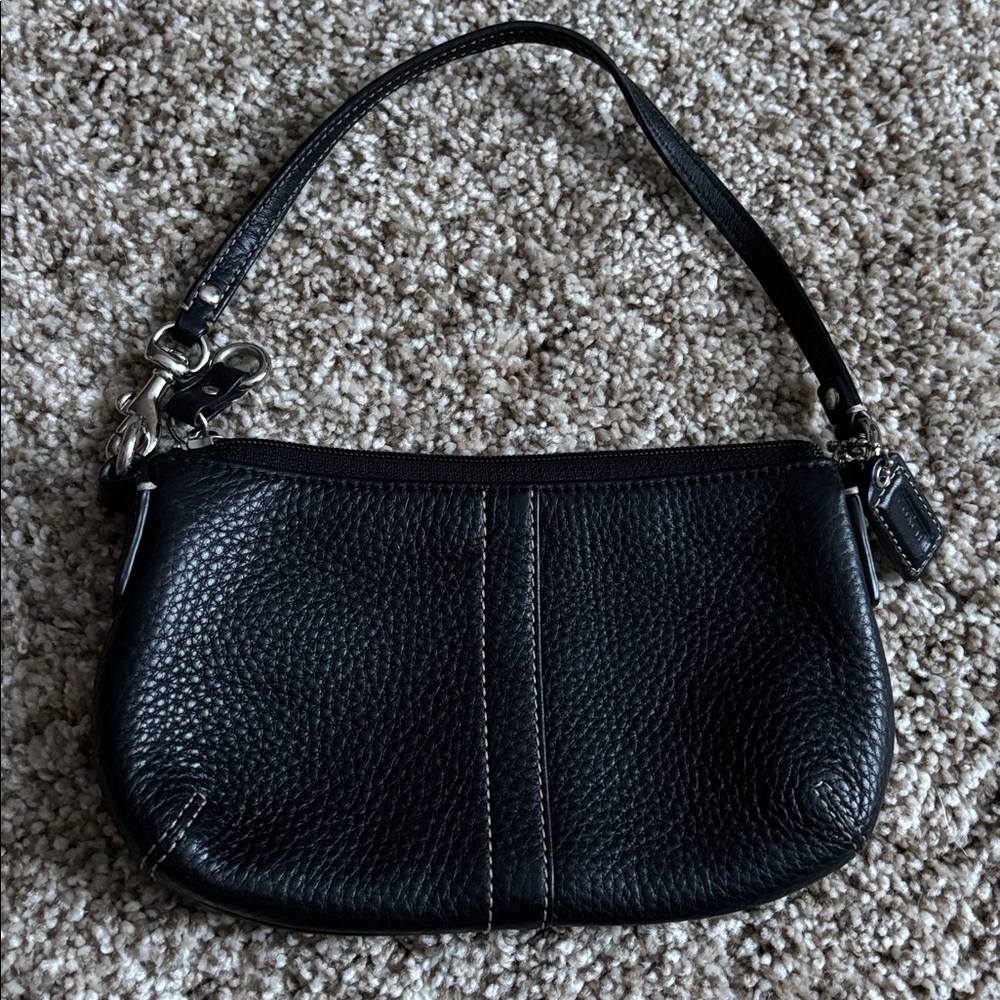 Coach Black Leather Wristlet